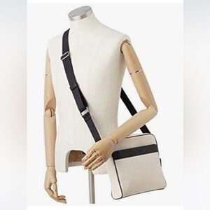 COPY - Coach Mens Charles Leather Camera Messenger Bag - F26077 - White/Black